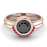 Bezel Black Diamond Bridal Set - Emerson No. 53